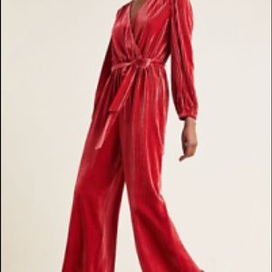Anthropologie Velvet Jumpsuit. Perfect for the Holidays.